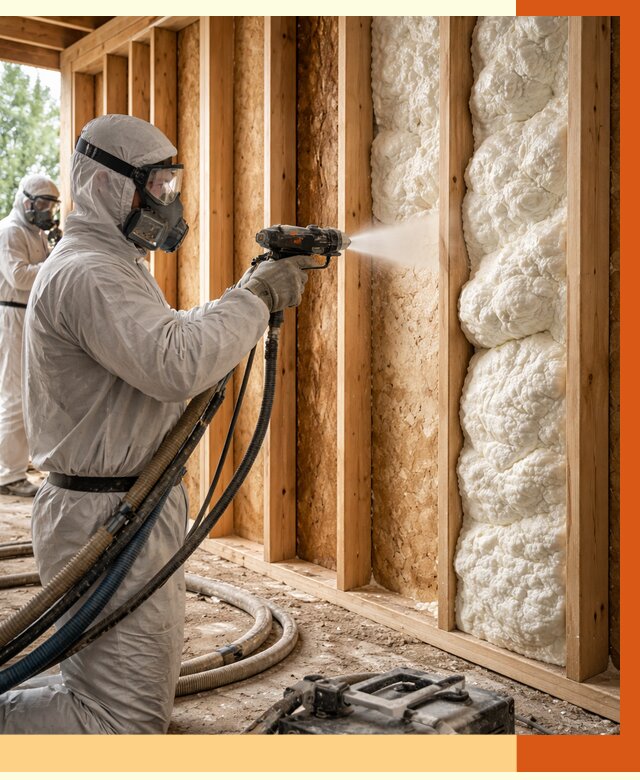 Утепление каркасного дома ППУ в Валуйках от 2981 руб./м2 — работа под ключ | ТепломастерВли