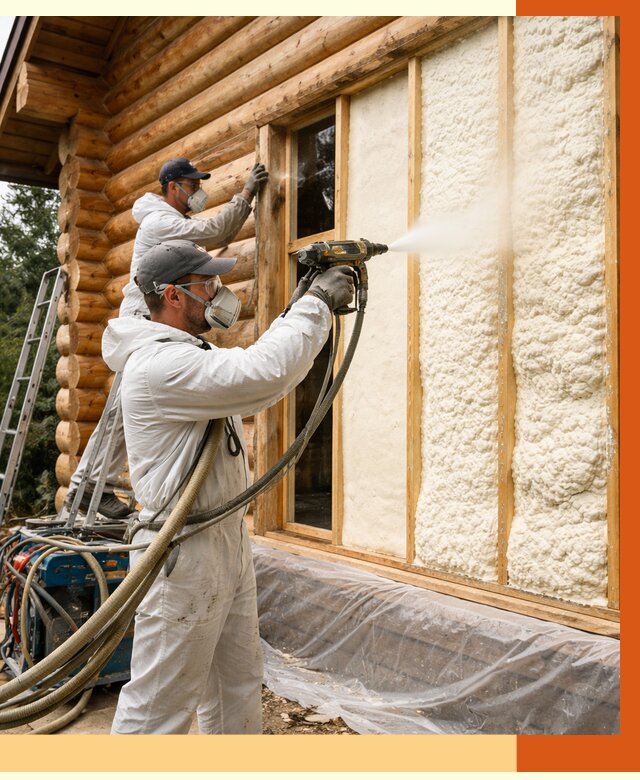 Утепление деревянного дома ППУ в Валуйках от 4471 руб/м2 | ТепломастерВли — под ключ
