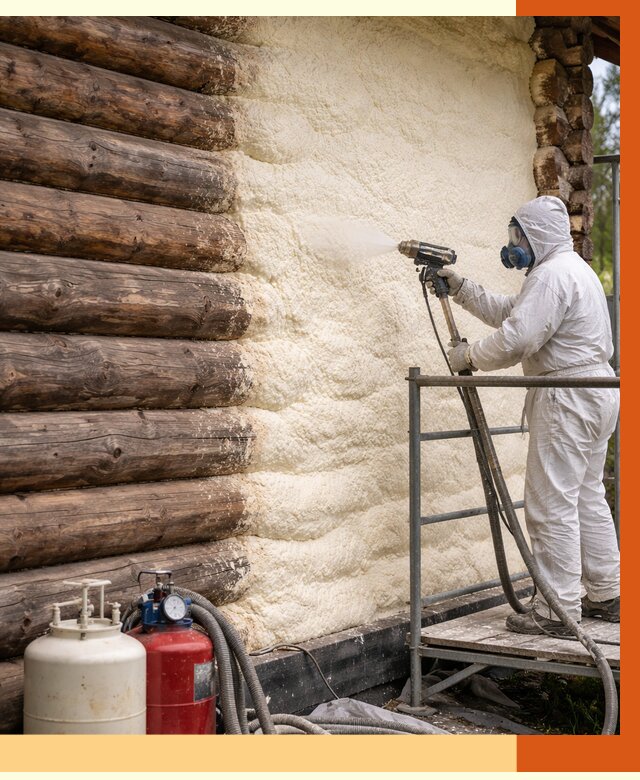 Утепление бревенчатого дома ППУ в Валуйках под ключ от 6653 руб. | ТепломастерВли