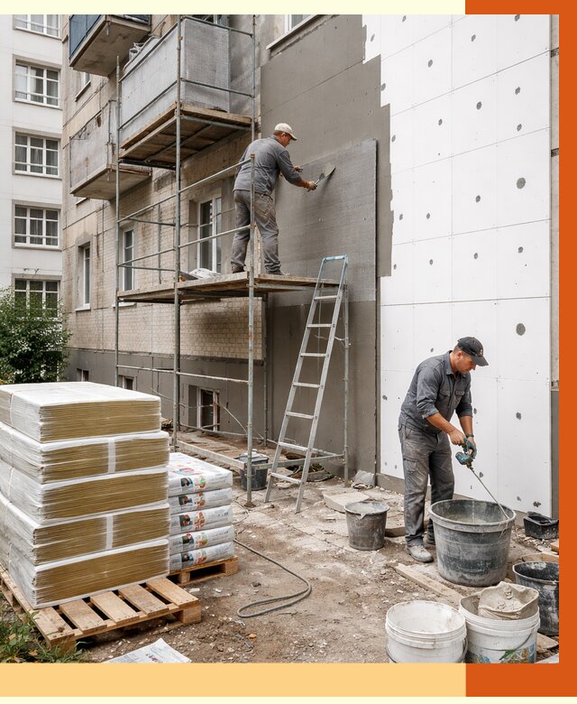 Утепление квартиры снаружи в Валуйках от 6547 руб/м2 под ключ | ТепломастерВли