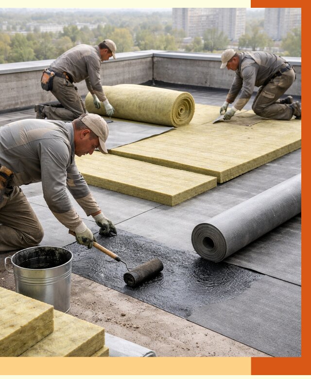 Утепление плоской крыши в Валуйках от 7664 руб./м2 под ключ | ТепломастерВли