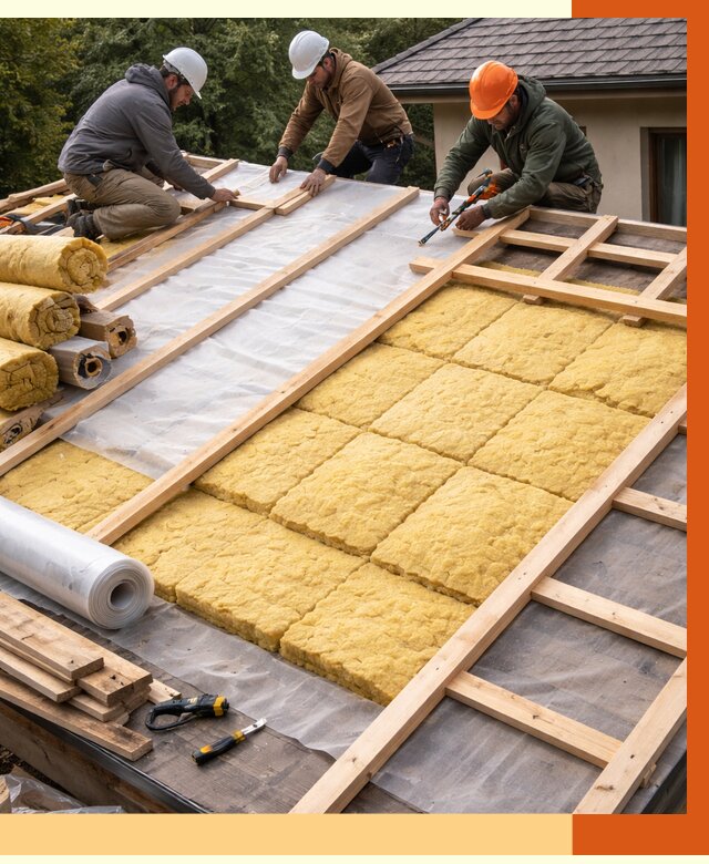 Утепление скатной крыши в Валуйках от 1331 руб./м2 под ключ | ТепломастерВли