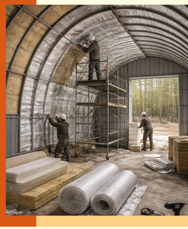 Утепление арочного ангара под ключ в Валуйках