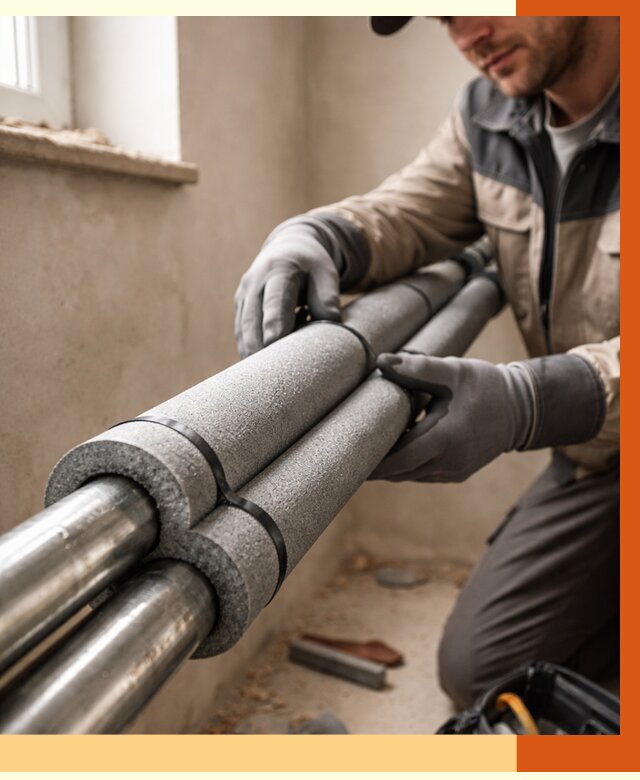 Утепление труб отопления в Валуйках от 3034 руб. за м² — услуги под ключ | ТепломастерВли