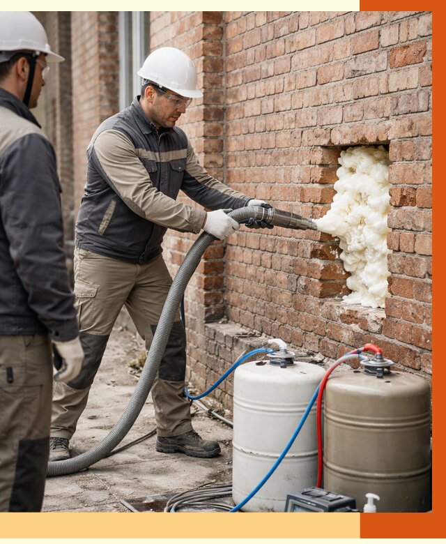 Заливка ППУ в пустоты кирпичной стены в Валуйках от 2927 руб. | ТепломастерВли