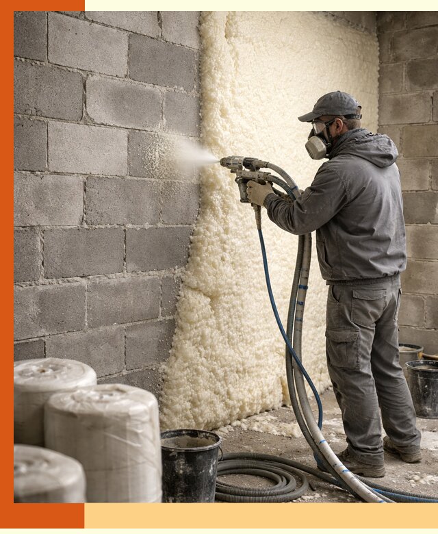 Утепление блочной стены ППУ в Валуйках качественно и надёжно