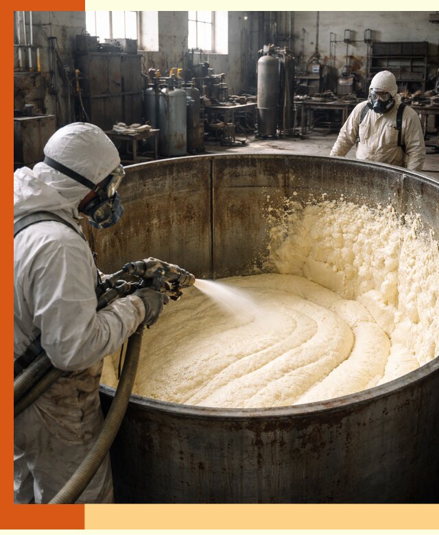 Заливка ппу в емкости с полной изоляцией и герметизацией в Валуйках