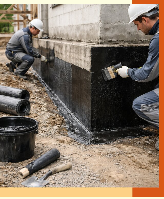 Гидроизоляция фундамента в Валуйках от 1331 руб. — профессионально, под ключ | ТепломастерВли