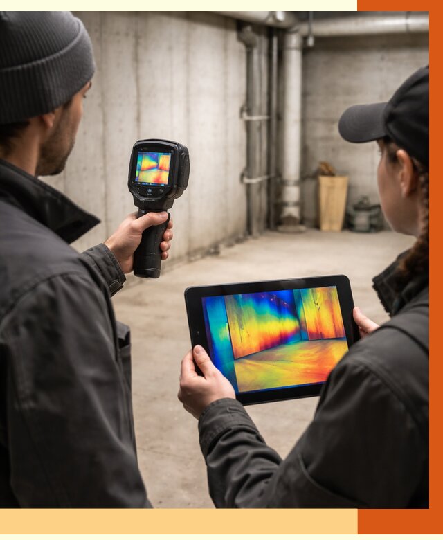 Тепловизионное обследование подвала в Валуйках от 4790 руб. — проверка гидроизоляции | ТепломастерВли