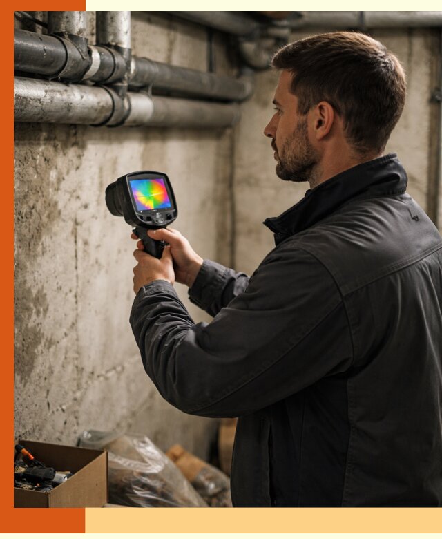 Тепловизионное обследование подвала в Валуйках для поиска утечек тепла