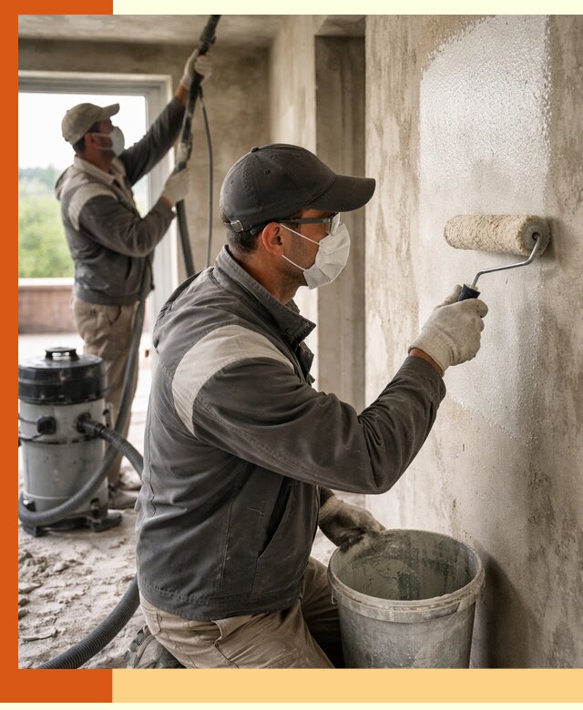 Подготовка поверхности под напыление утеплителя в Валуйках