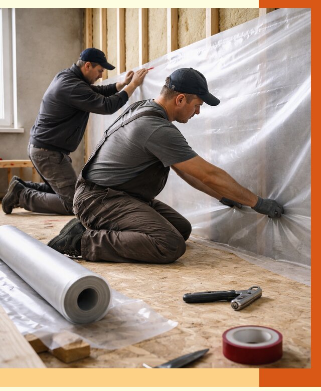 Монтаж пароизоляции в Валуйках от 2661 руб. — установка и укладка под ключ | ТепломастерВли